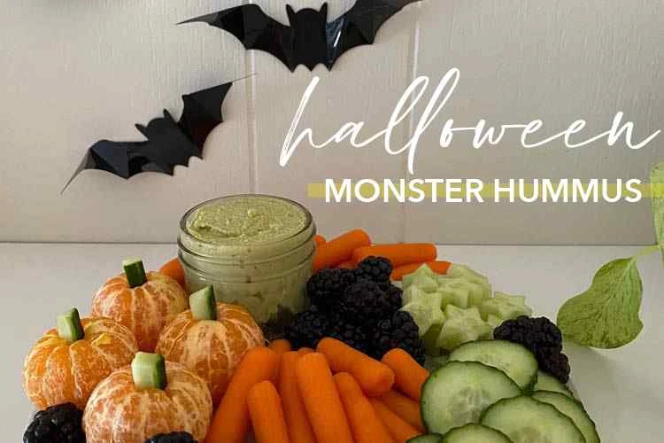 Healthy Halloween Snack: Easy Monster Hummus